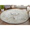 Feizy Home Collection 8' Gray and Mint Green Medallion Round Area Throw Rug